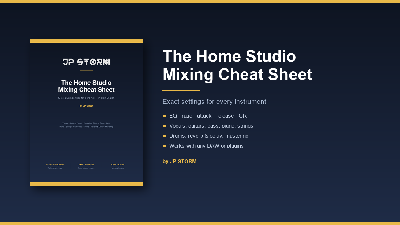 The Home Studio Mixing Cheat Sheet